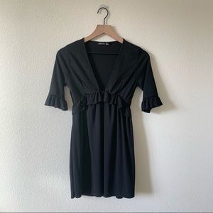 Boohoo Ribbed Empire Waist LBD